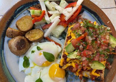 molletes at zandoyo bed & breakfast