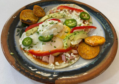 Huevos rancheros at zandoyo bed & breakfast
